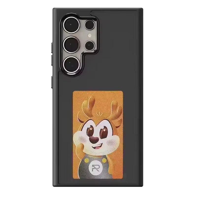 Inkaura dynamic phone case with a playful deer character design, showcasing personalized style and protection.